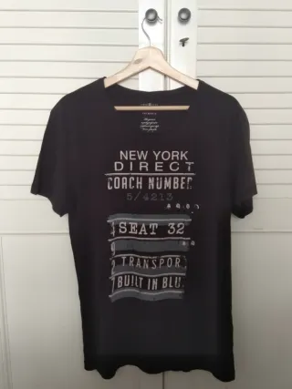 Camiseta Blend Negra Estampada Talla L