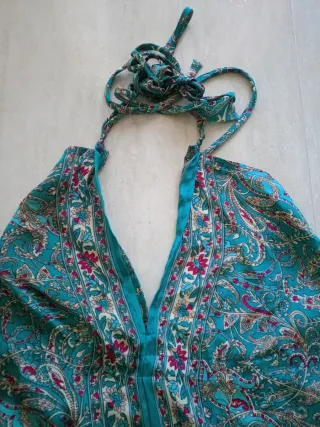 Vestido largo estampado halter