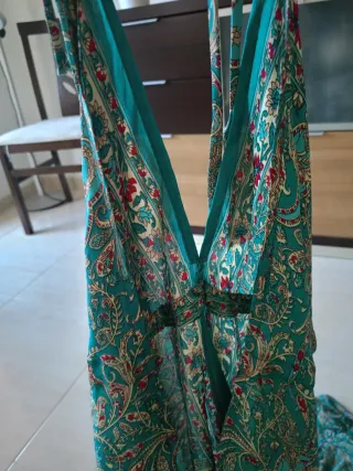 Vestido largo estampado halter