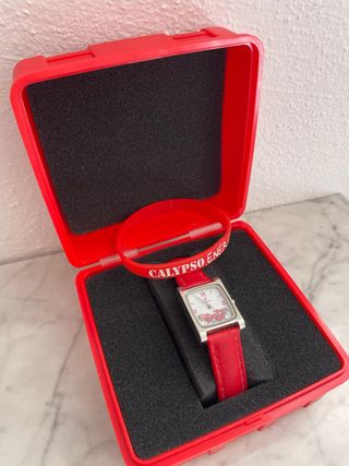 Reloj Calipso Rojo con Detalles Florales