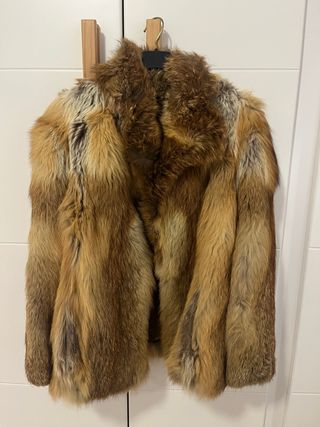 Chaquetón piel zorro marrón multicolor