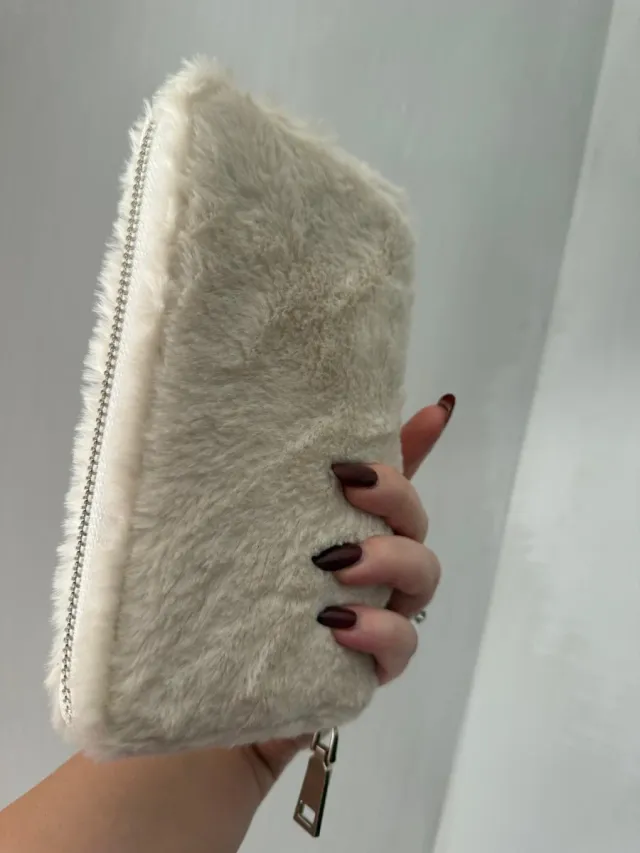 PORTAFOGLIO ECOPELLICCIA BIANCO IDEA REGALO