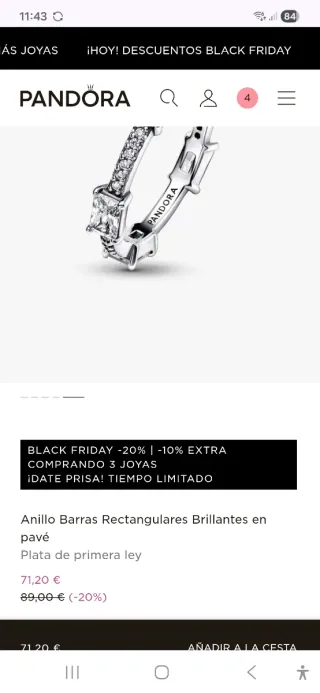 Anillo Pandora Plata Primera Ley. Talla 56 (16)