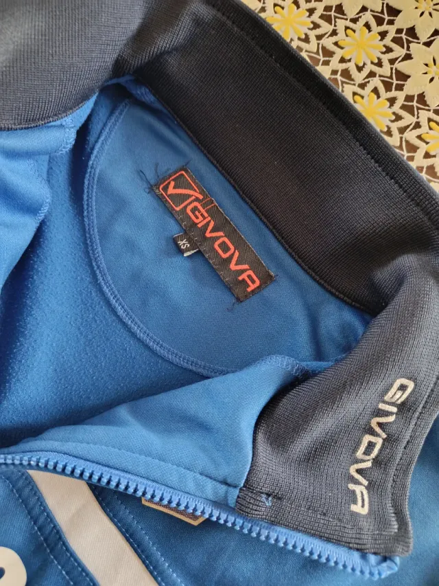 Felpa Givova uomo blu con zip e numero 23