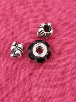 Conjunto 6 Pandora Originales Plata y Cristal Mura