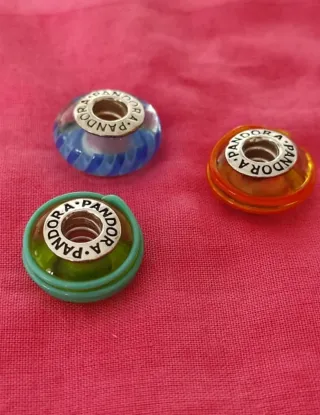 Conjunto 6 Pandora Originales Plata y Cristal Mura