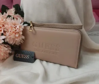 Cartera Guess Beige Cremallera