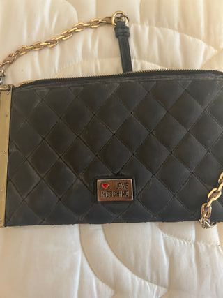 Borsa Moschino Nera Trapuntata con Catena