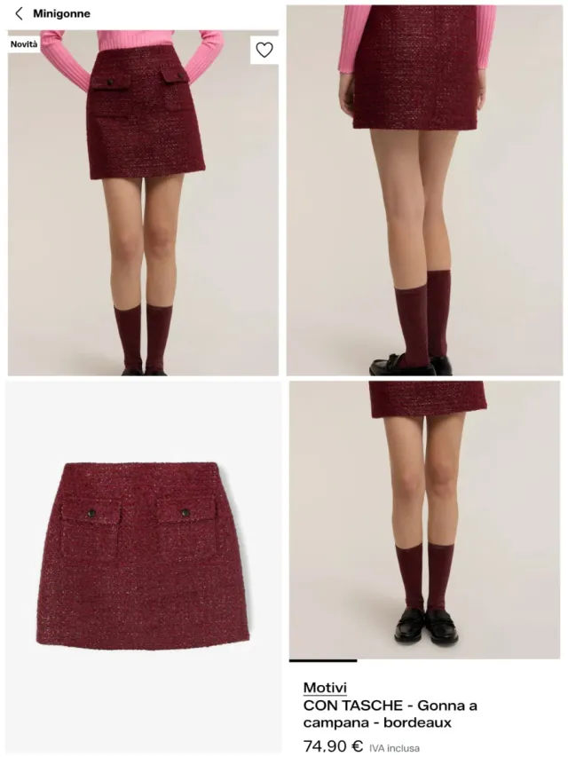 Minigonna bordeaux laminata Motivi