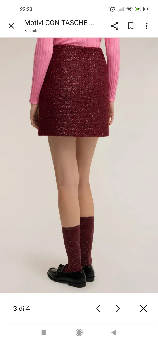 Minigonna bordeaux laminata Motivi