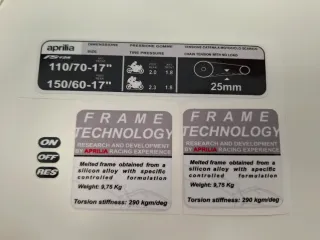 Pegatinas Aprilia RS 125 2t fondo blanco