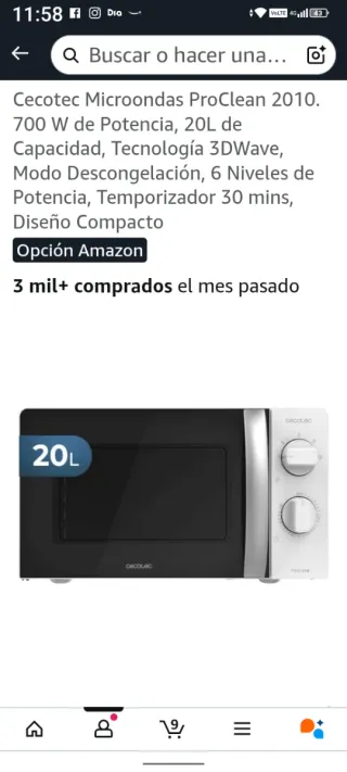 Microondas Cecotec ProClean 2010