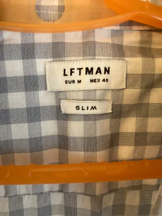 Camisa Slim Cuadros Gris y Blanco Talla M