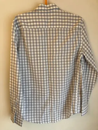 Camisa Slim Cuadros Gris y Blanco Talla M