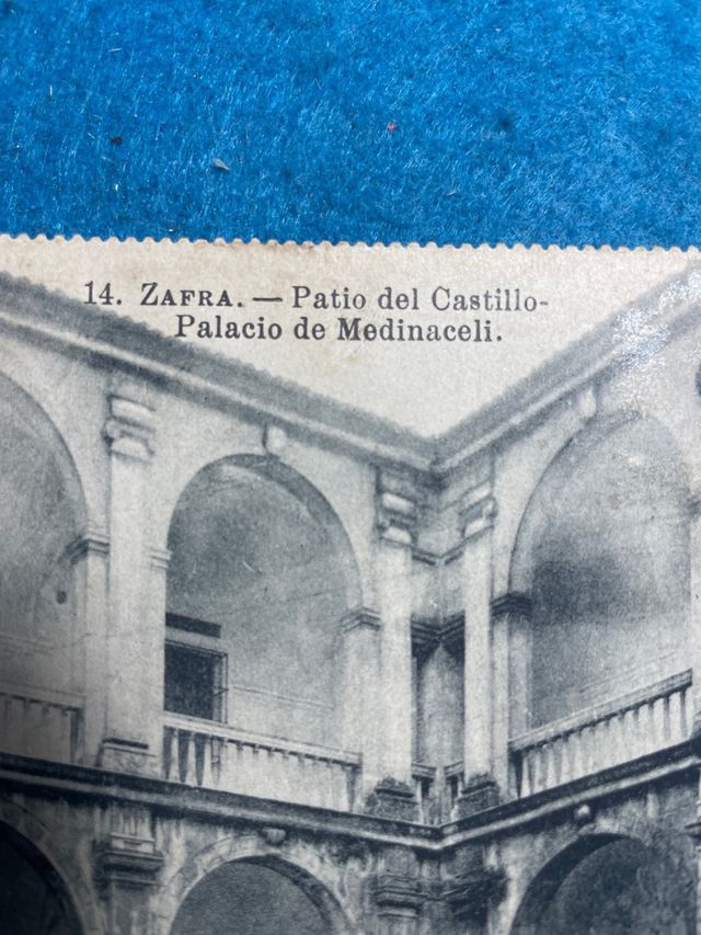 Cartolina antica di Zafra - Cortile del Castello di Medinaceli