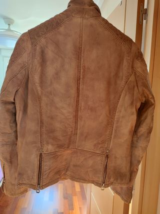 Chaqueta de cuero Gipsy Beige/Marrón