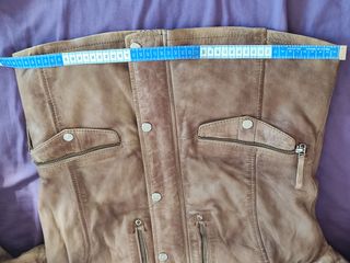 Chaqueta de cuero Gipsy Beige/Marrón