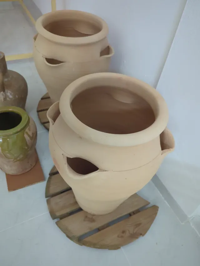 2 Macetas Grandes Terracota Beige