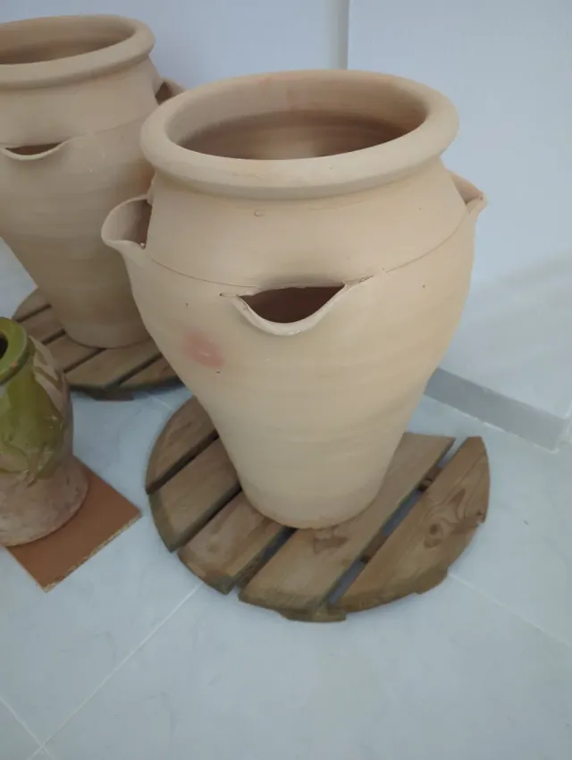 2 Macetas Grandes Terracota Beige