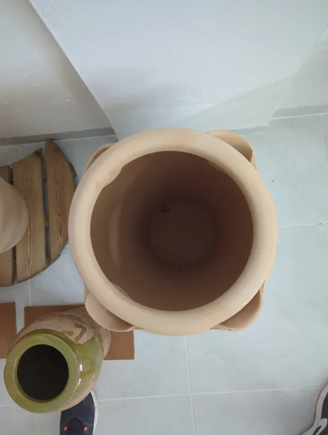 2 Macetas Grandes Terracota Beige