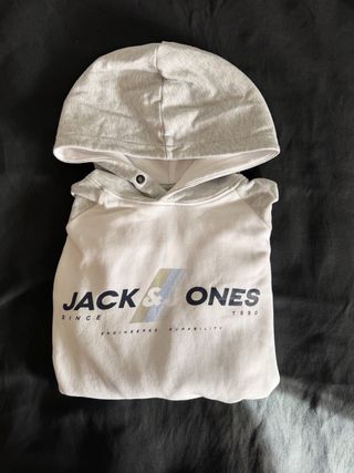 Sudadera Jack & Jones blanca y gris