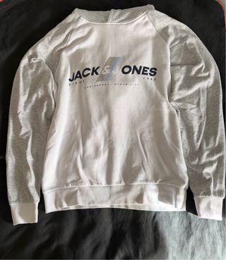Sudadera Jack & Jones blanca y gris