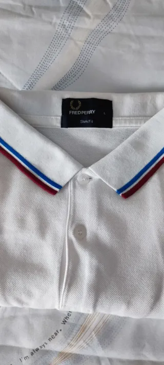 Polo Fred Perry Blanco Talla L Slim fit