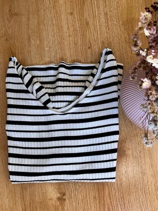 Vestido premamá rayas blanco y negro