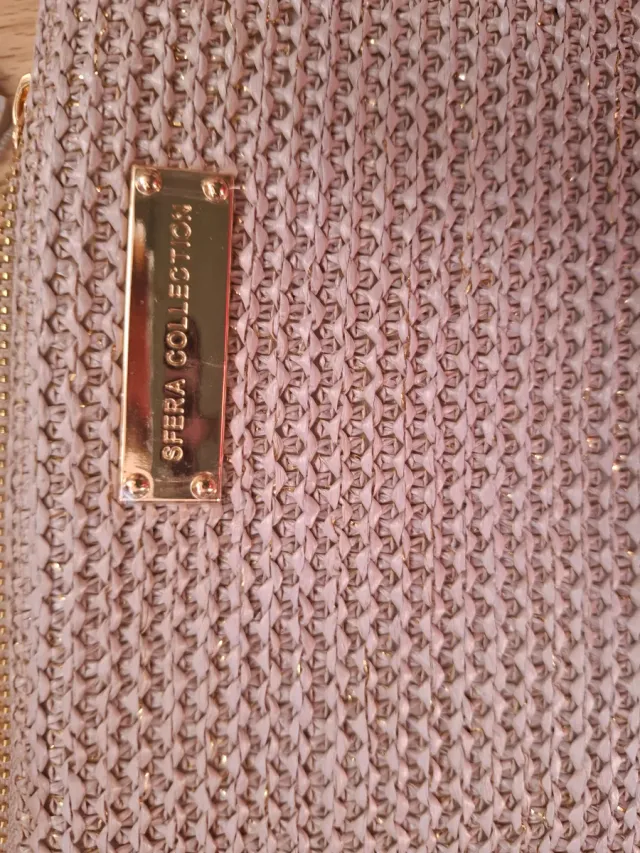 Bolso de mano Sfera beige y dorado nuevo