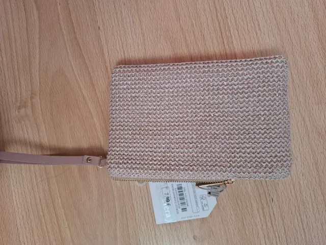 Bolso de mano Sfera beige y dorado nuevo