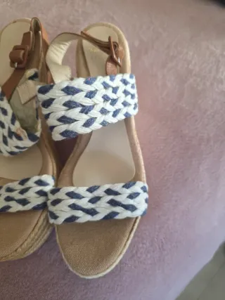 Sandalias cuña esparto trenzadas