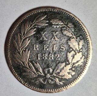 Portogallo, 20 reis in bronzo 1882.Condizione SPL.