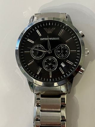 Reloj Emporio Armani Negro y Plateado
