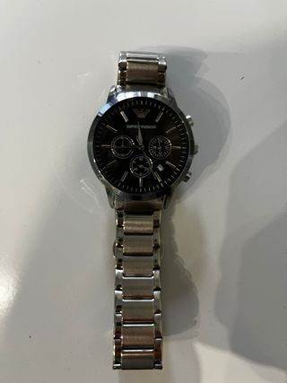 Reloj Emporio Armani Negro y Plateado