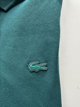 Polo Lacoste Manga 3/4 Mujer Talla 38 Azul Verdoso