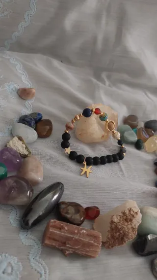 Pulsera Signo Piscis Piedras Naturales