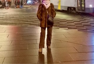 Abrigo de pelo natural marrón