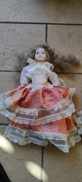 Set 3 Bambole Antiche Porcellana