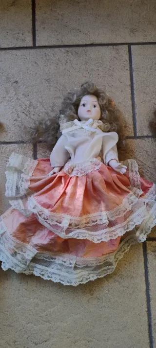 Set 3 Bambole Antiche Porcellana