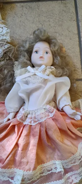 Set 3 Bambole Antiche Porcellana