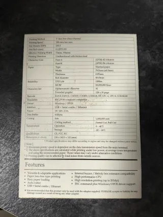 Impresora de Tickets POSBANK Negra