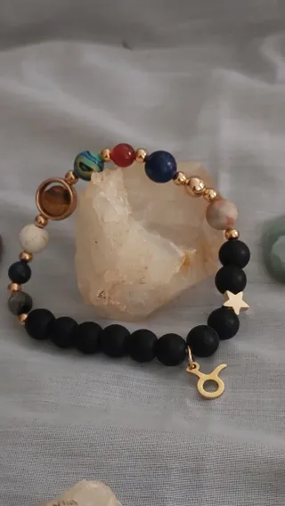 Pulsera Signo Tauro Piedras Naturales