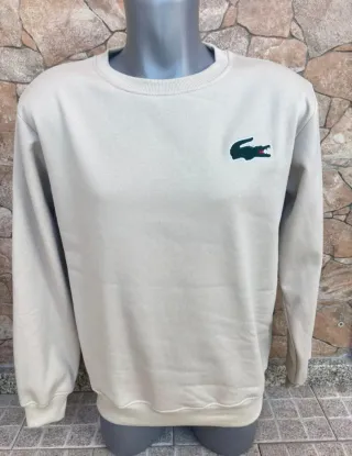 Sudadera Lacoste Beige con Logo Verde