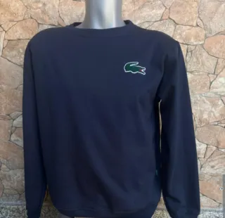 Sudadera Lacoste Beige con Logo Verde