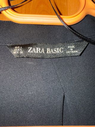 Blusa Zara Negra Fluida Perlas