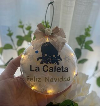 Bola Navidad Personalizada 11cm Luces