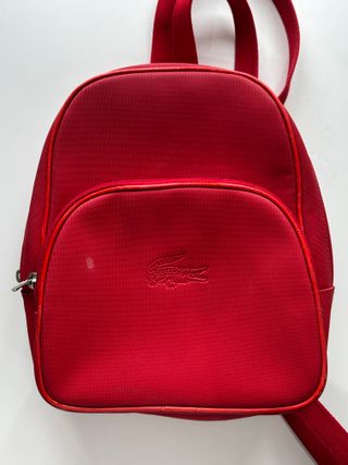 Bolso Mochila Lacoste Vintage Rojo Mujer