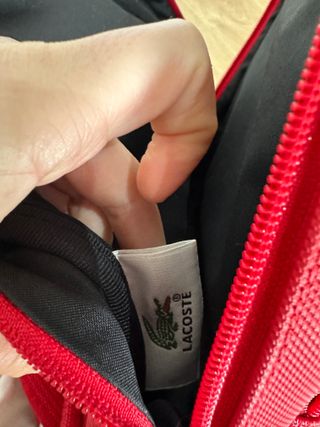 Bolso Mochila Lacoste Vintage Rojo Mujer