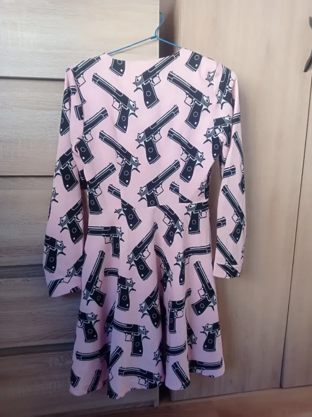 Vestido Minueto Estampado Pistolas Talla S