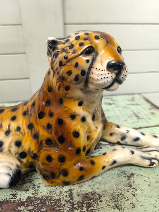 Leopardo de cerámica vintage